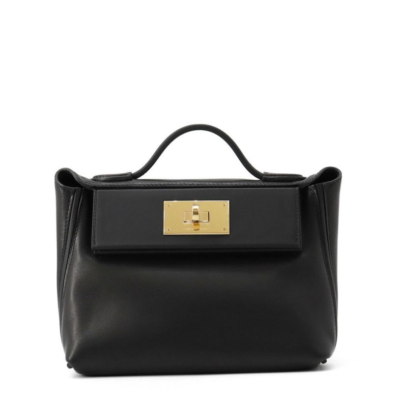 エルメス 24/24 サック ヴァンキャトル ミニ ブラック/ゴールド金具 ヴォリュプト/スイフト K刻印 ２wayショルダー 黒