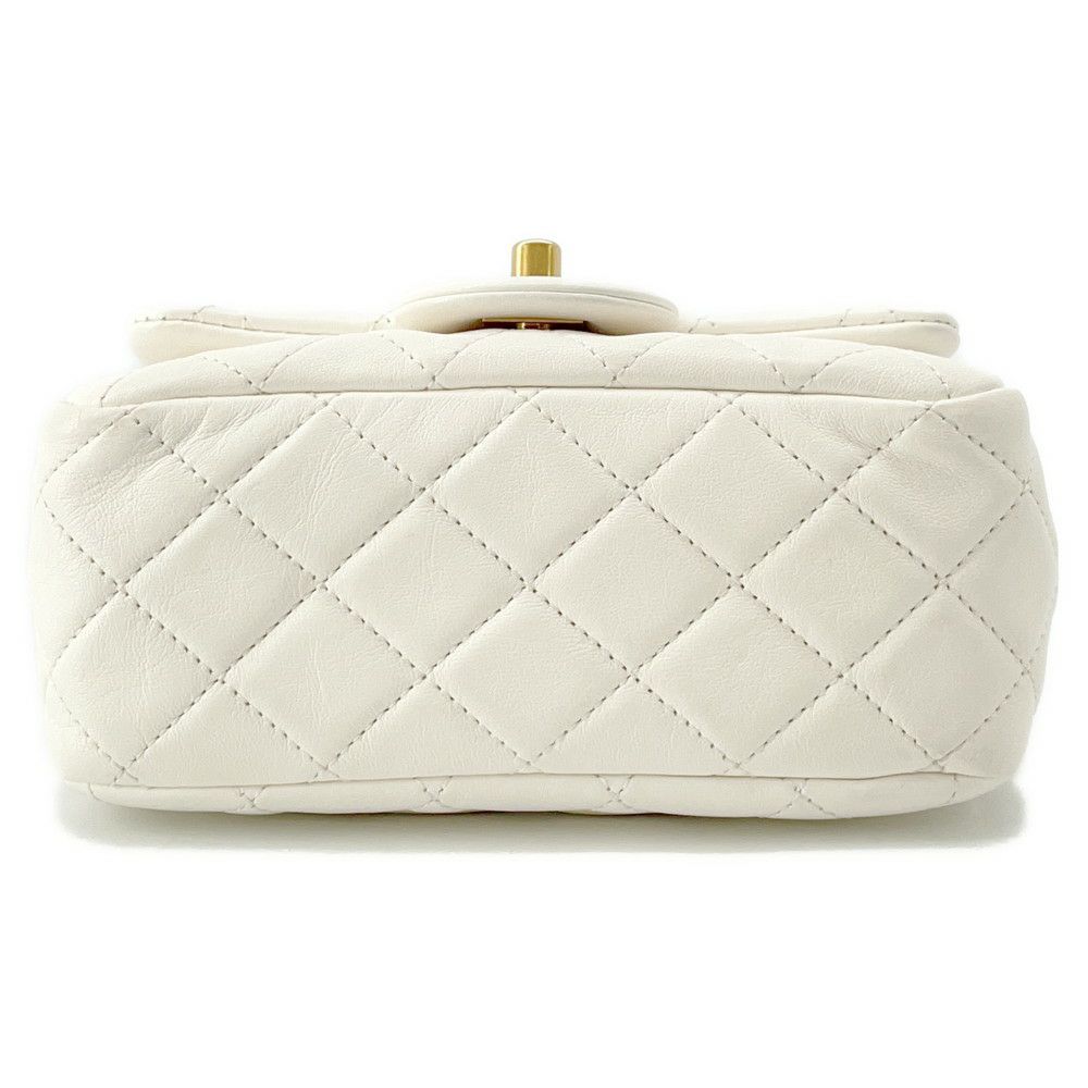 シャネル チェーンショルダーバッグ ミニマトラッセ ココマーク ラムスキン AS1786 CHANEL ココボール 白