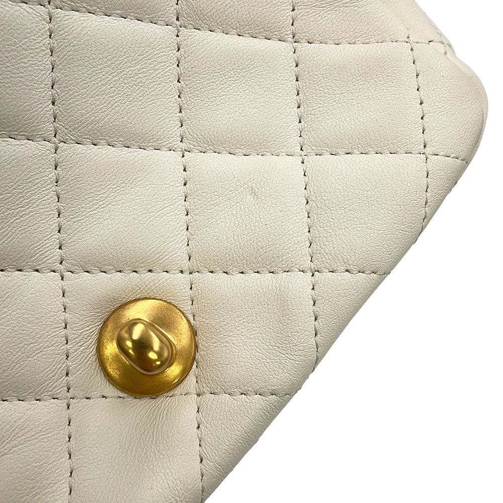 シャネル チェーンショルダーバッグ ミニマトラッセ ココマーク ラムスキン AS1786 CHANEL ココボール 白