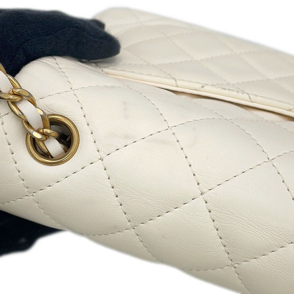 シャネル チェーンショルダーバッグ ミニマトラッセ ココマーク ラムスキン AS1786 CHANEL ココボール 白