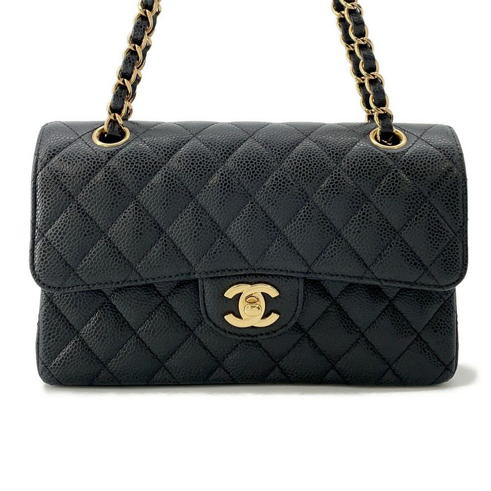 シャネル チェーンショルダーバッグ マトラッセ23 ココマーク ダブルチェーン A01113 CHANEL 黒
