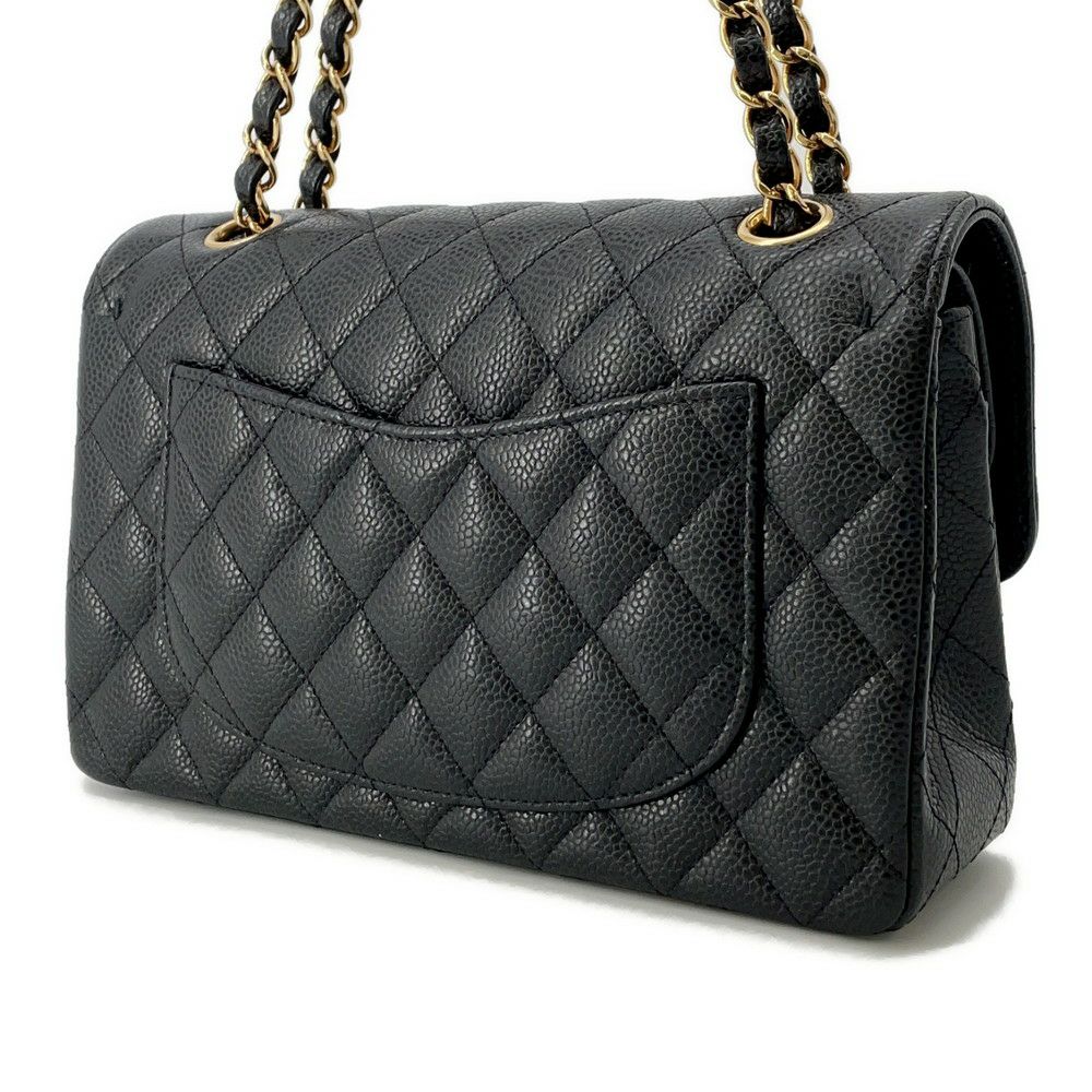シャネル チェーンショルダーバッグ マトラッセ23 ココマーク ダブルチェーン A01113 CHANEL 黒