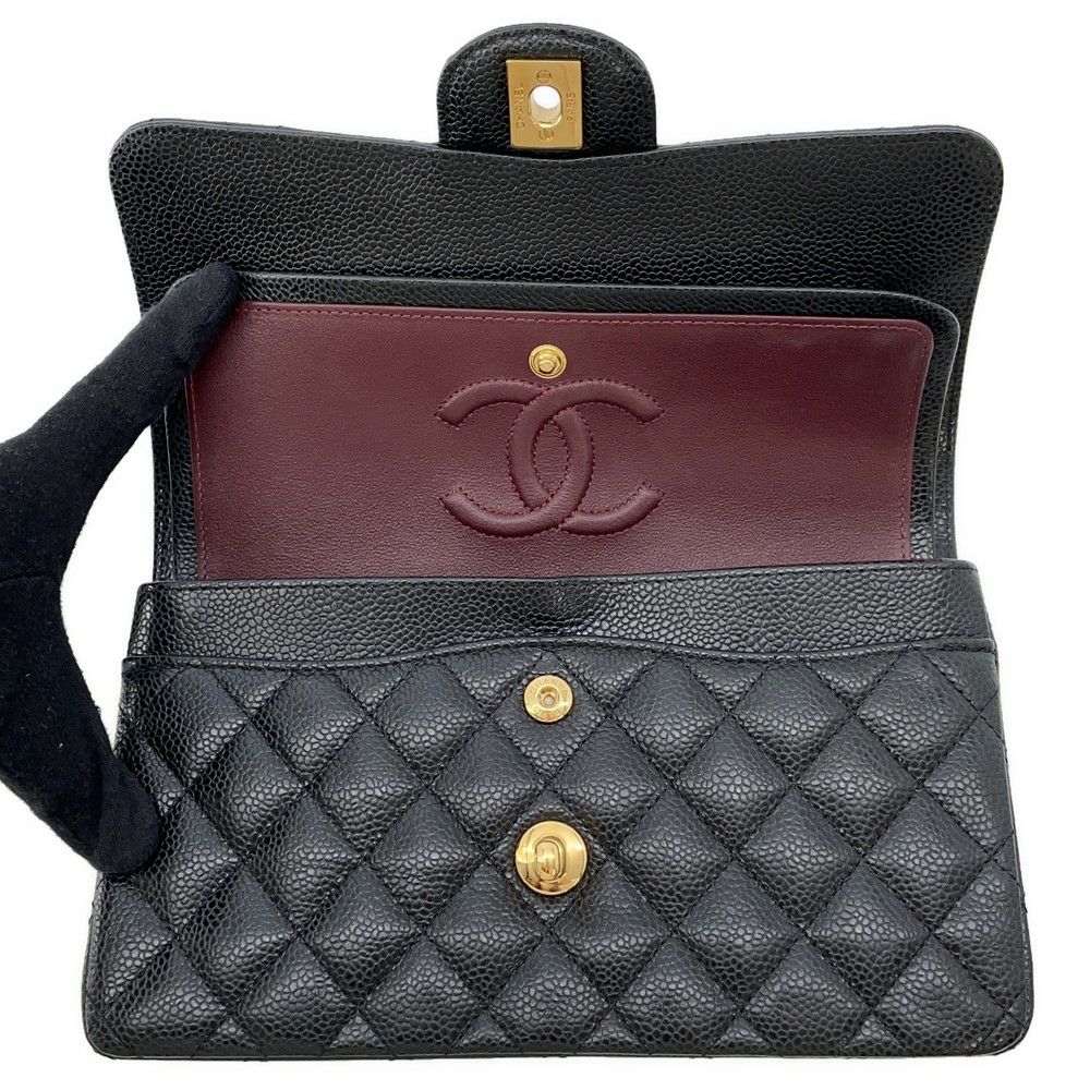 シャネル チェーンショルダーバッグ マトラッセ23 ココマーク ダブルチェーン A01113 CHANEL 黒