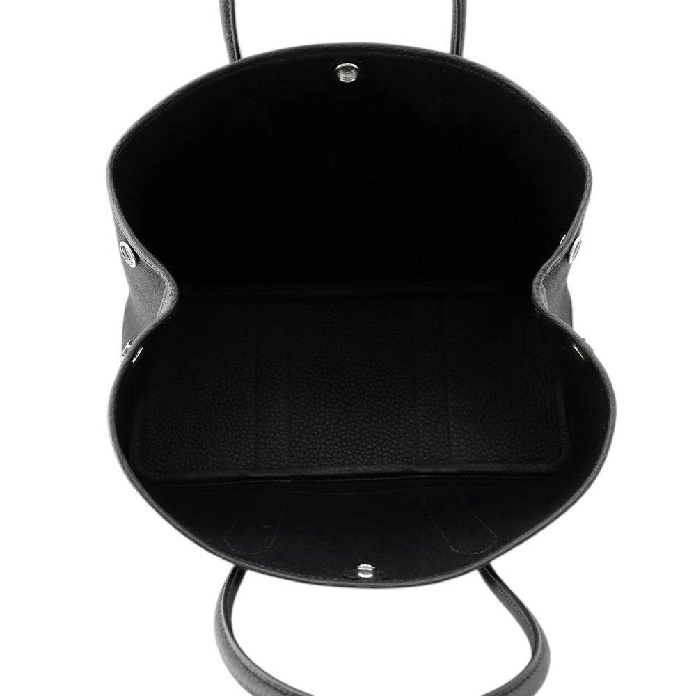 エルメス トートバッグ ガーデンパーティTPM ブラック/シルバー金具 トワルアッシュ/ネゴンダ K刻印 黒