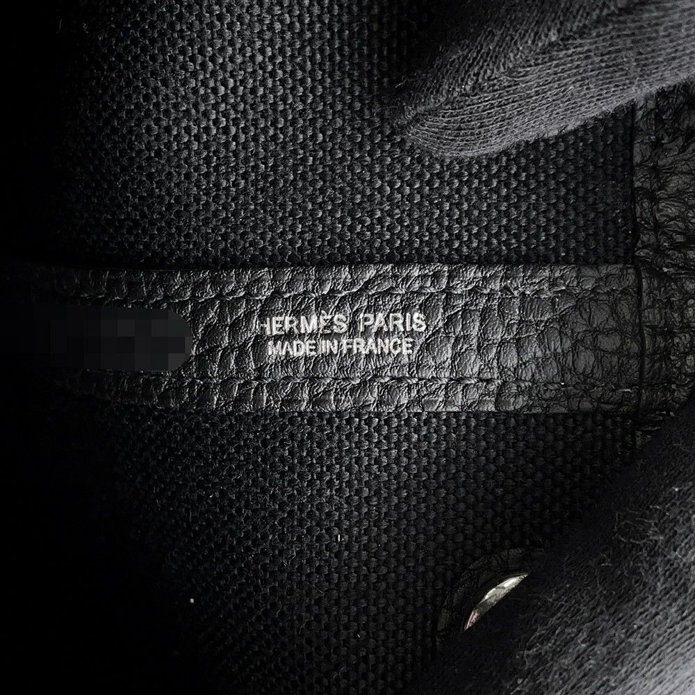 エルメス トートバッグ ガーデンパーティTPM ブラック/シルバー金具 トワルアッシュ/ネゴンダ K刻印 黒