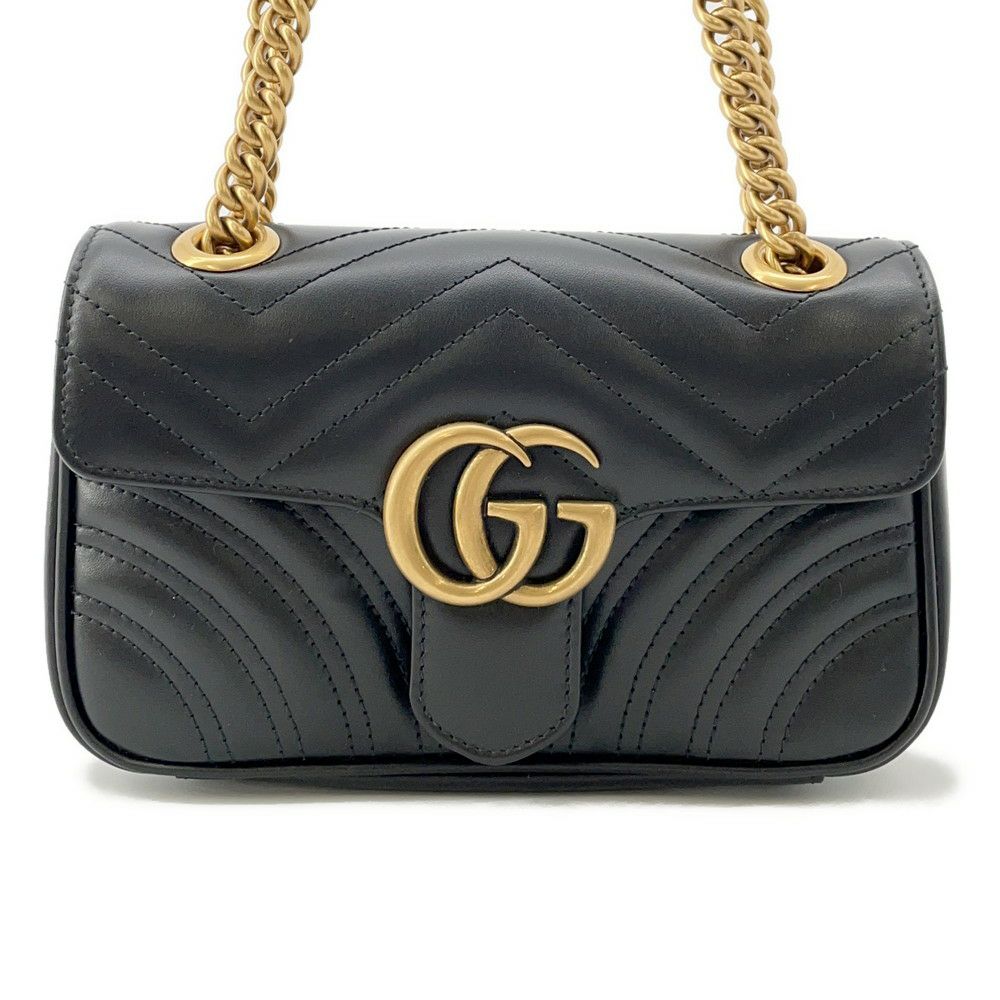 グッチ ショルダーバッグ GGマーモント キルティング レザー 446744