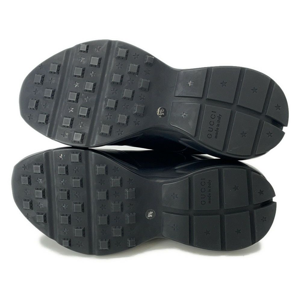 グッチ スニーカー ライトン カウハイドレザー インターロッキングG メンズサイズ9 1/2 GUCCI 靴 黒 2023FW