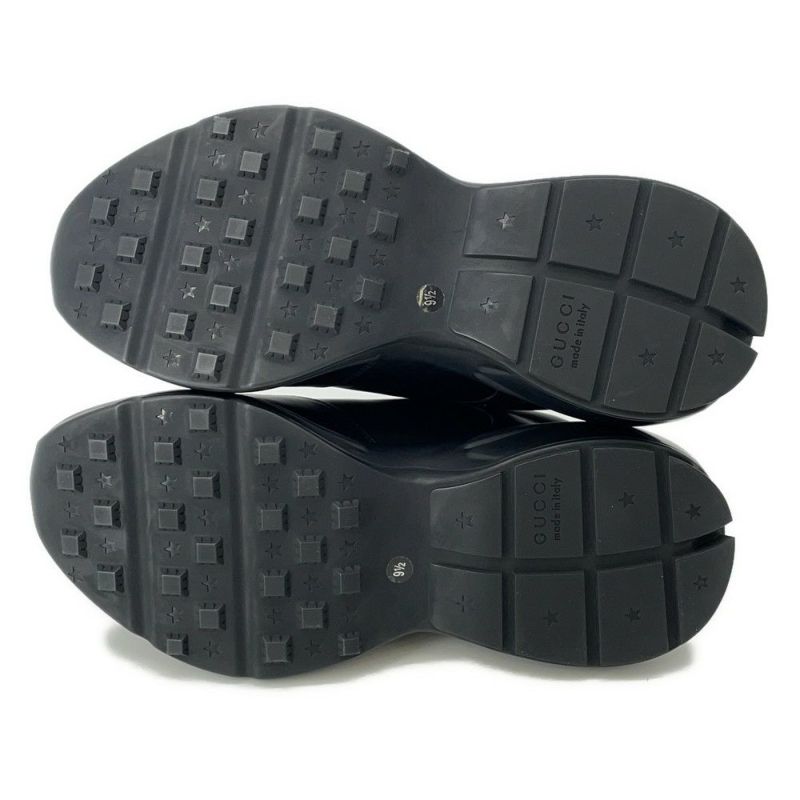 グッチ スニーカー ライトン カウハイドレザー インターロッキングG メンズサイズ9 1/2 GUCCI 靴 黒 2023FW