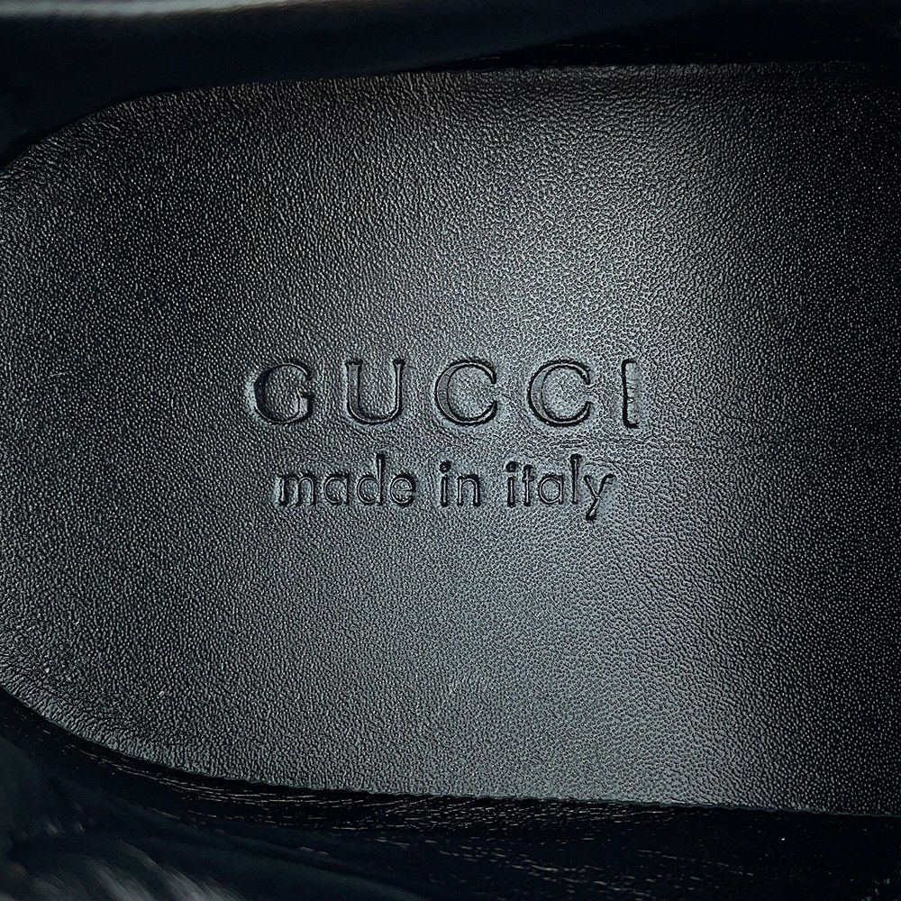 グッチ スニーカー ライトン カウハイドレザー インターロッキングG メンズサイズ9 1/2 GUCCI 靴 黒 2023FW