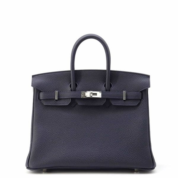 エルメス バーキン25 ブルーニュイ/シルバー金具 トゴ W刻印 HERMES Birkin ハンドバッグ