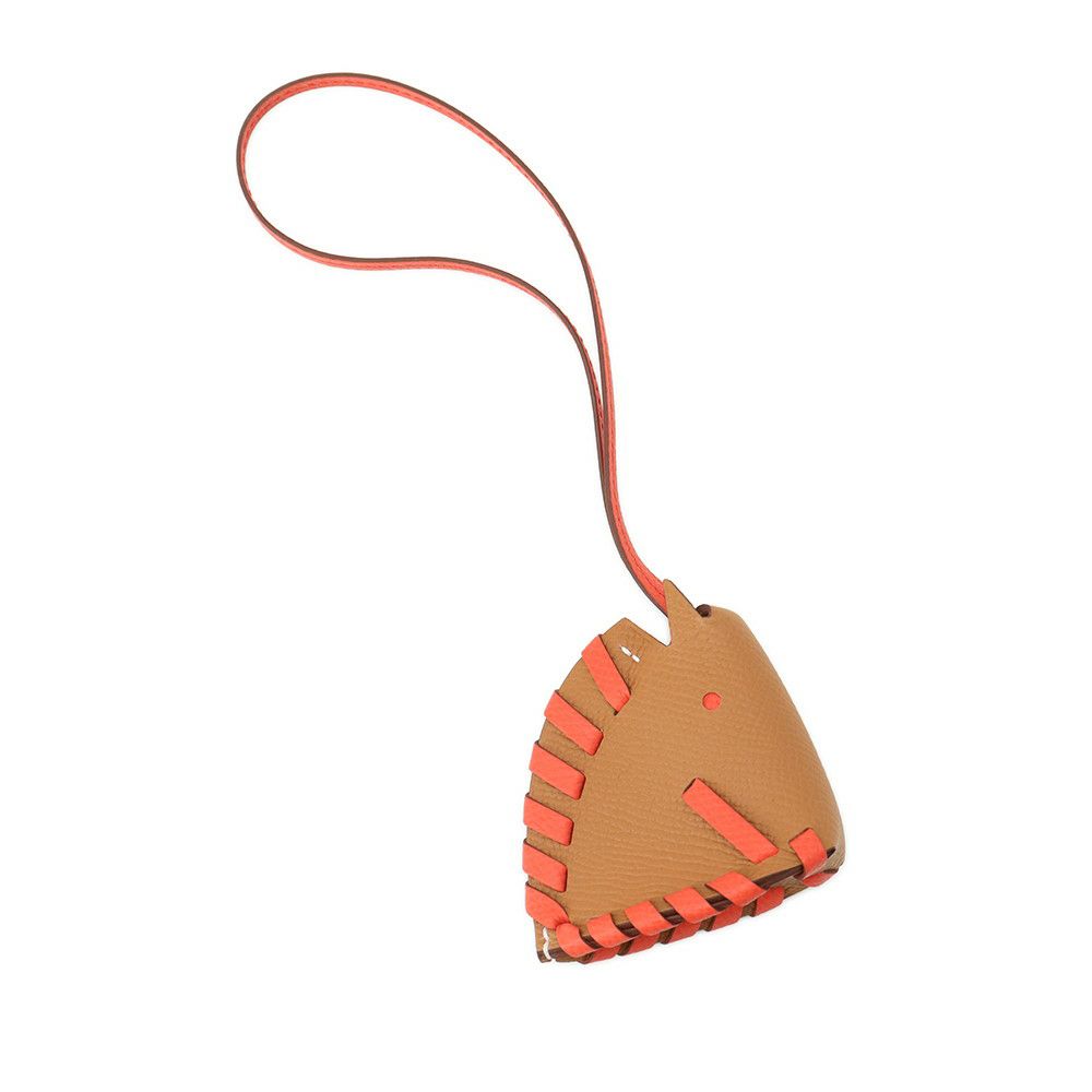 エルメス バッグチャーム シュバル トレッセ ゴールド/ローズジャイプール エプソン K刻印 HERMES チャーム