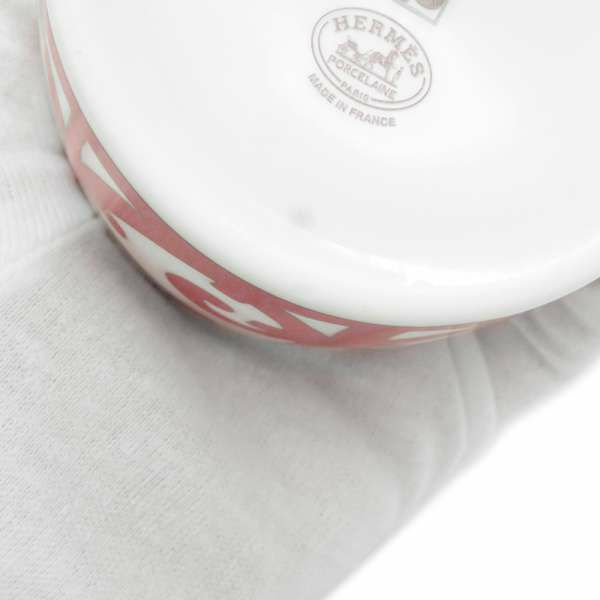 エルメス ティーカップ・ソーサー ガダルキヴィール 2客セット 160ml レッド×ホワイト HERMES 食器 ギフト