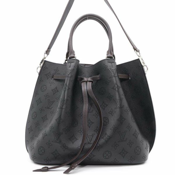 ルイヴィトン トートバッグ モノグラム マヒナ ジロラッタ ポーチ付き M54402 LOUIS VUITTON 2wayショルダーバッグ 黒