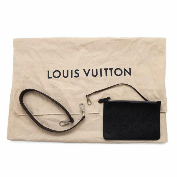 ルイヴィトン トートバッグ モノグラム マヒナ ジロラッタ ポーチ付き M54402 LOUIS VUITTON 2wayショルダーバッグ 黒