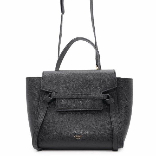 セリーヌ ハンドバッグ ベルトバッグ ナノ 189003 CELINE バッグ 2wayショルダーバッグ 黒