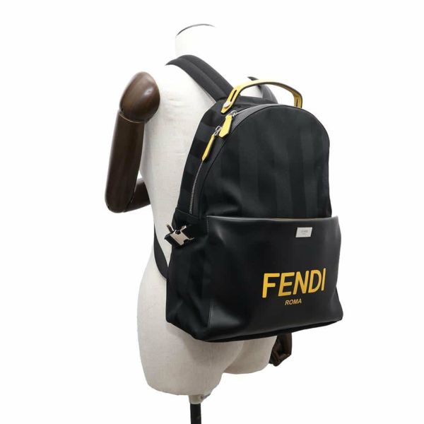 フェンディ リュック ペカン ナイロン レザー 7VZ053 FENDI バックパック メンズ 黒