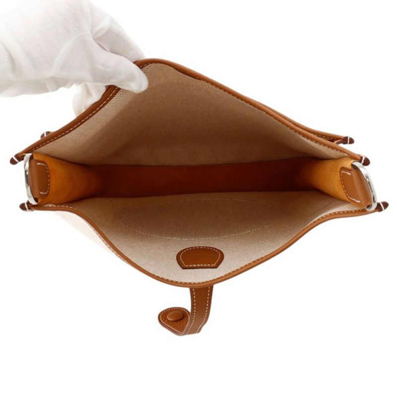 エルメス ショルダーバッグ エブリン3 PM ゴールド/エクリュ/シルバー金具 トワルオフィシエ/トリヨンクレマンス K刻印