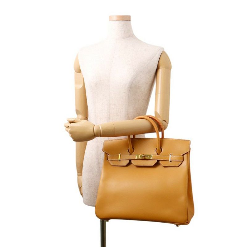 エルメス ハンドバッグ オータクロア32 ナチュラル/ゴールド金具 ヴァッシュ □F刻印 HERMES バッグ