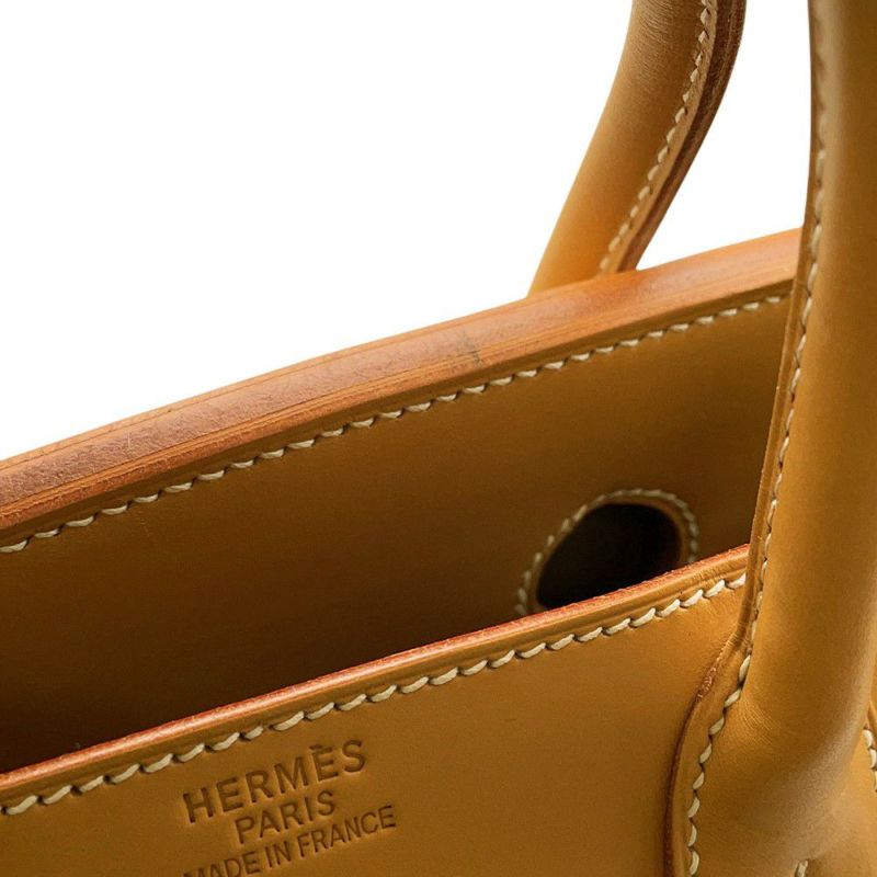 エルメス ハンドバッグ オータクロア32 ナチュラル/ゴールド金具 ヴァッシュ □F刻印 HERMES バッグ