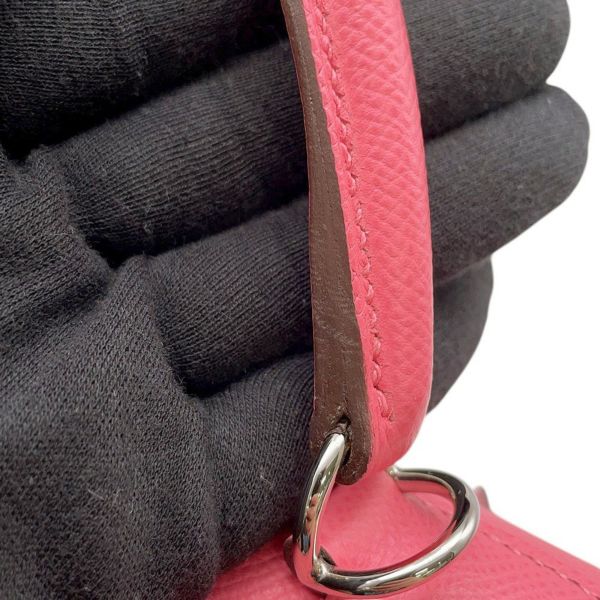 エルメス ハンドバッグ ケリー28 外縫い ローズアザレ/シルバー金具 エプソン D刻印 ２wayショルダー
