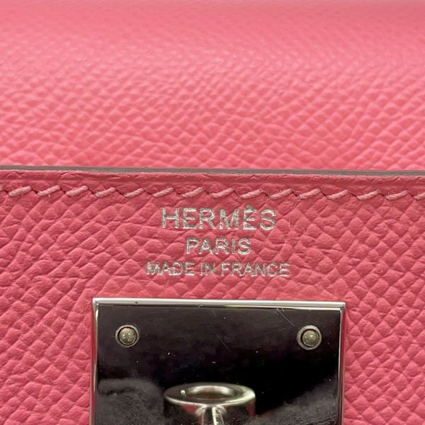 エルメス ハンドバッグ ケリー28 外縫い ローズアザレ/シルバー金具 エプソン D刻印 ２wayショルダー
