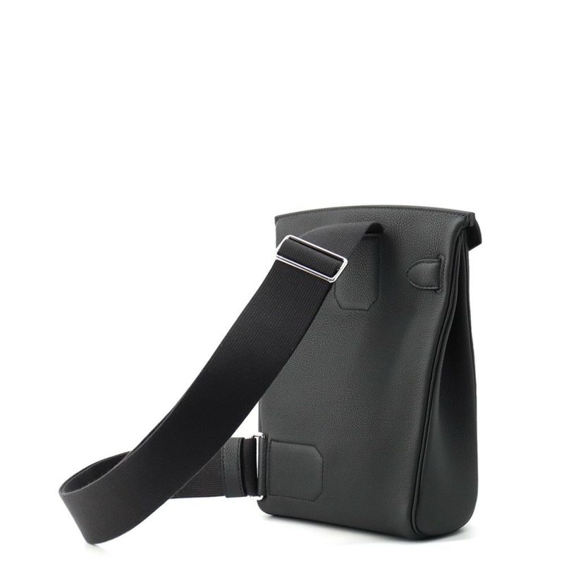 エルメス ボディバッグ ケリー アッカドPM プロン/シルバー金具 トゴ K刻印 HERMES メンズ 黒