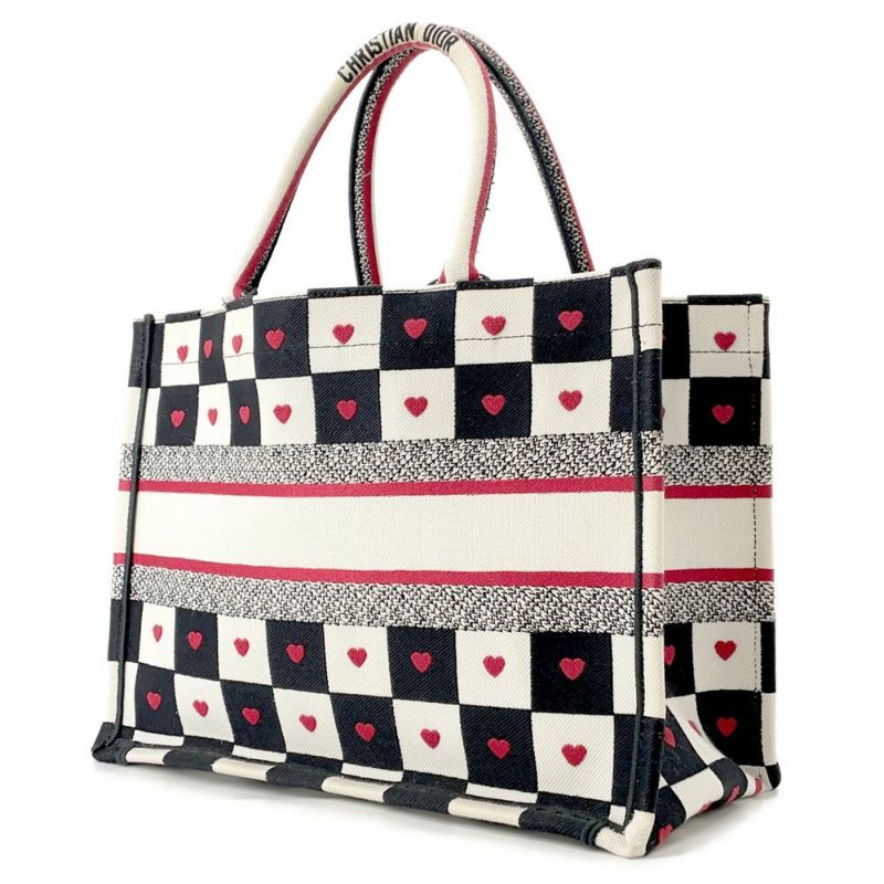 クリスチャン・ディオール トートバッグ アムールコレクション ブックトート ミディアム Christian Dior 白 黒