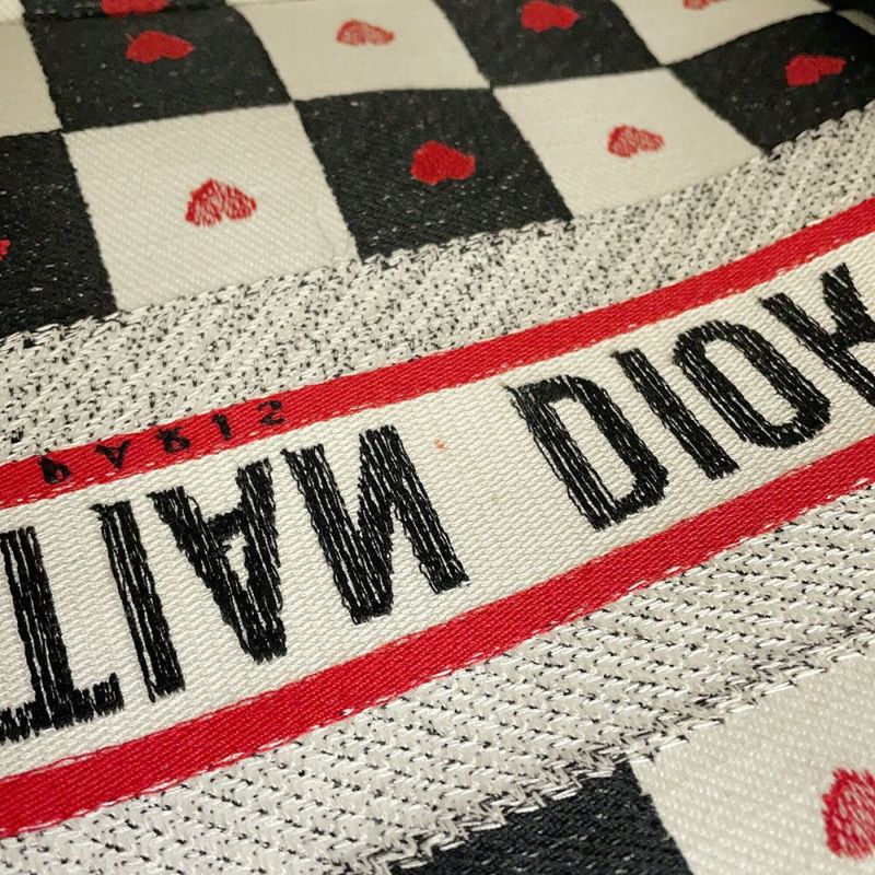 クリスチャン・ディオール トートバッグ アムールコレクション ブックトート ミディアム Christian Dior 白 黒