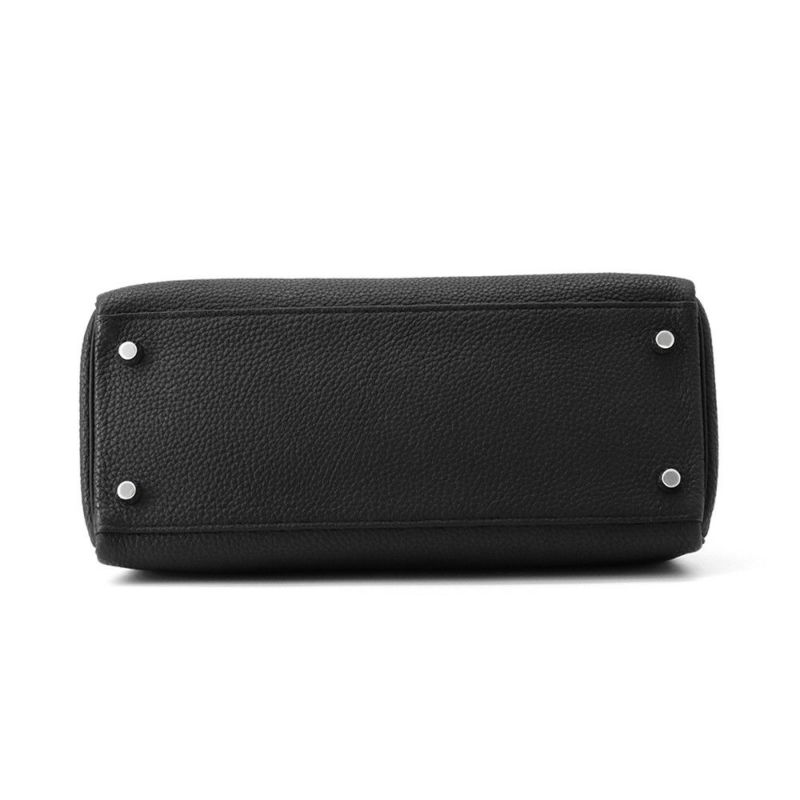 エルメス ハンドバッグ ケリー28 内縫い ブラック/シルバー金具 トゴ U刻印 ２wayショルダー 黒