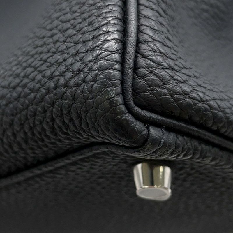 エルメス ハンドバッグ ケリー28 内縫い ブラック/シルバー金具 トゴ U刻印 ２wayショルダー 黒