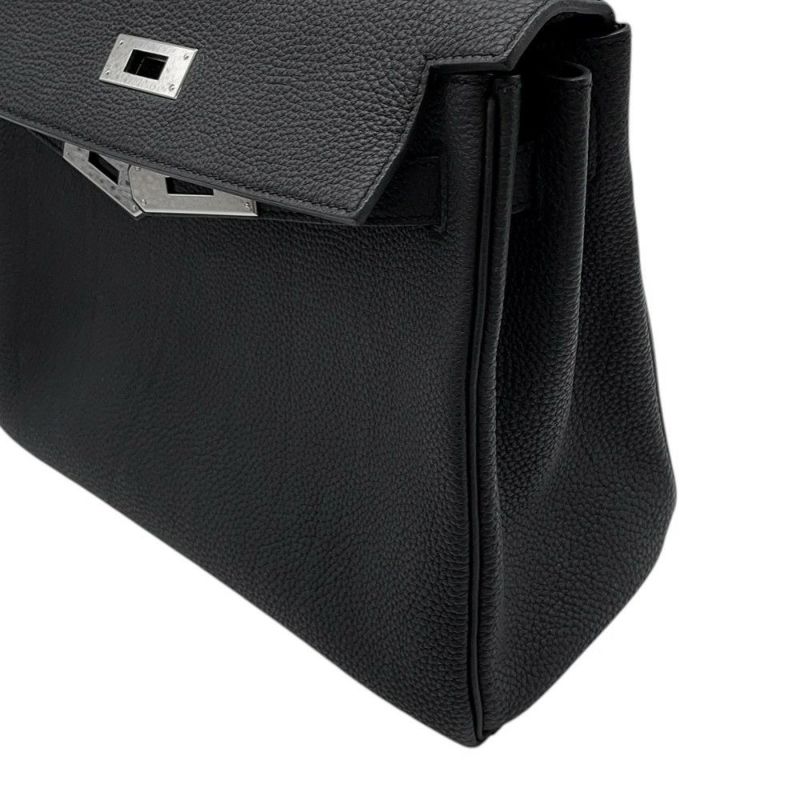 エルメス ハンドバッグ ケリー28 内縫い ブラック/シルバー金具 トゴ U刻印 ２wayショルダー 黒
