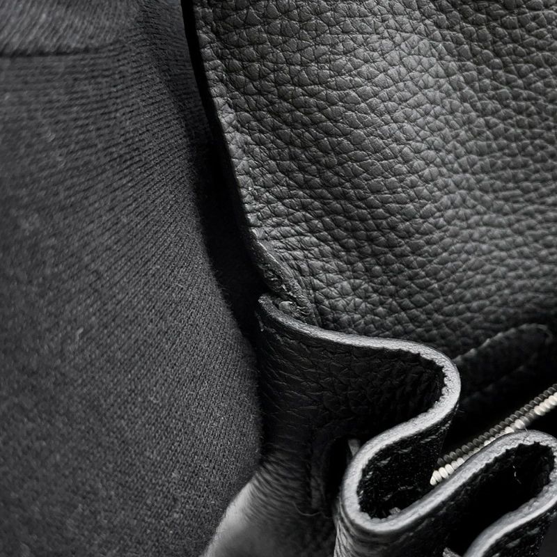 エルメス ハンドバッグ ケリー28 内縫い ブラック/シルバー金具 トゴ U刻印 ２wayショルダー 黒