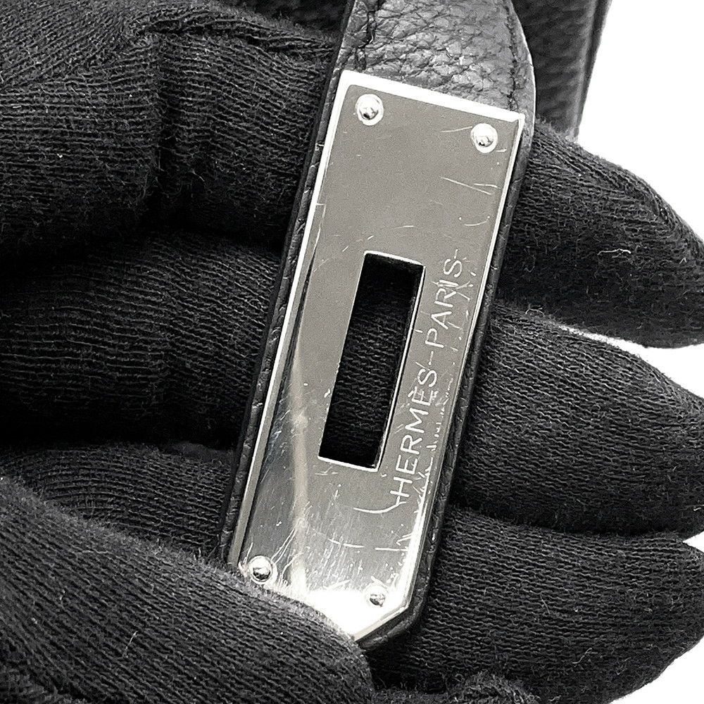 エルメス ハンドバッグ ケリー28 内縫い ブラック/シルバー金具 トゴ U刻印 ２wayショルダー 黒