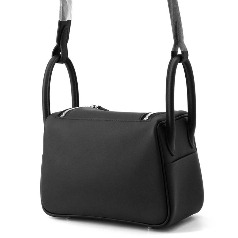 エルメス リンディ ミニ ヴェルソ ブラック/ブルータイ/シルバー金具 スイフト K刻印 ２wayショルダー 黒