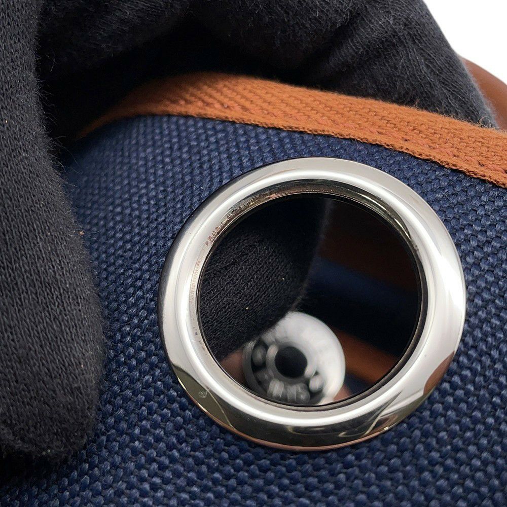エルメス エールバッグジップPM ネイビー/ナチュラル/シルバー金具 トワルアッシュ/ヴァッシュハンター W刻印