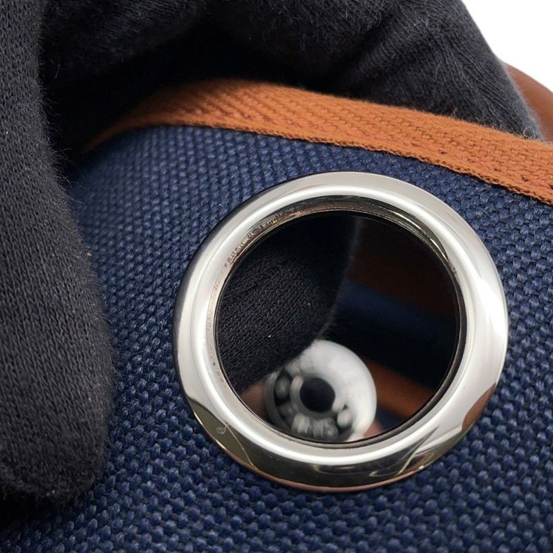 エルメス エールバッグジップPM ネイビー/ナチュラル/シルバー金具 トワルアッシュ/ヴァッシュハンター W刻印