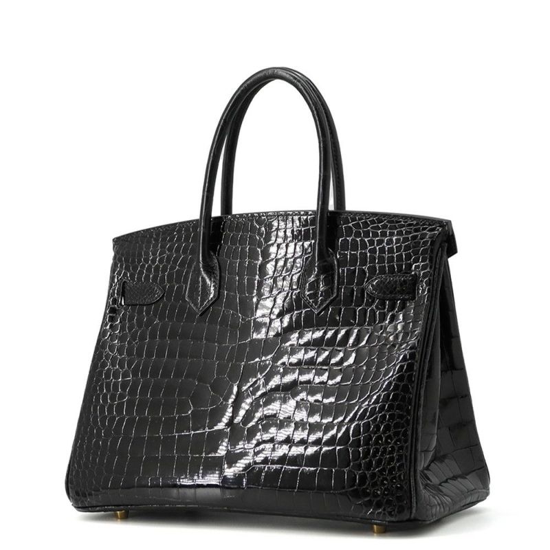 エルメス バーキン30 ブラック/ゴールド金具 ポロサスシャイン Y刻印 HERMES Birkin ハンドバッグ 黒