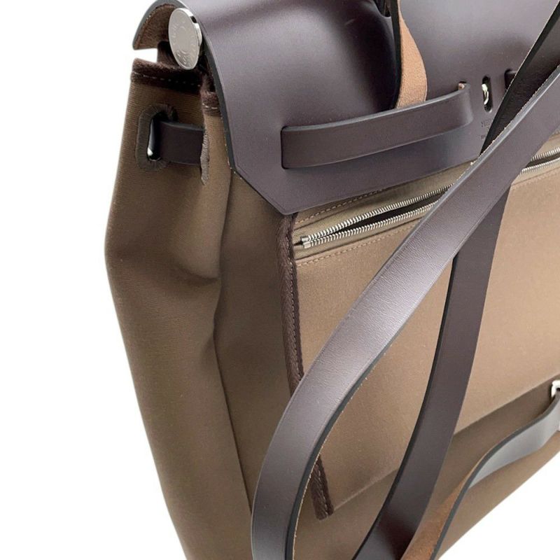 エルメス エールバッグジップPM アド  エトゥープ/シルバー金具 トワルオフィシエ/バッシュハンター Z刻印