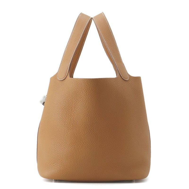 エルメス ハンドバッグ ピコタンロックMM ゴールド/シルバー金具 トリヨンクレマンス Ｗ刻印