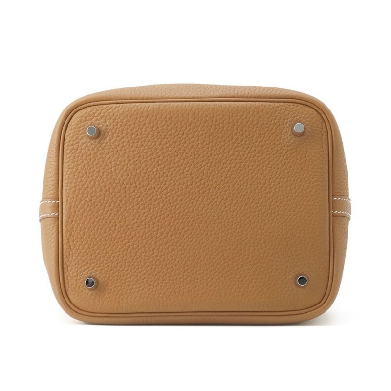 エルメス ハンドバッグ ピコタンロックMM ゴールド/シルバー金具 トリヨンクレマンス Ｗ刻印