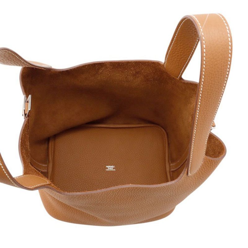 エルメス ハンドバッグ ピコタンロックMM ゴールド/シルバー金具 トリヨンクレマンス Ｗ刻印
