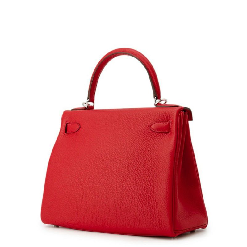 エルメス ハンドバッグ ケリー28 内縫い ルージュラデュー/シルバー金具 トリヨンクレマンス K刻印 ２wayショルダー