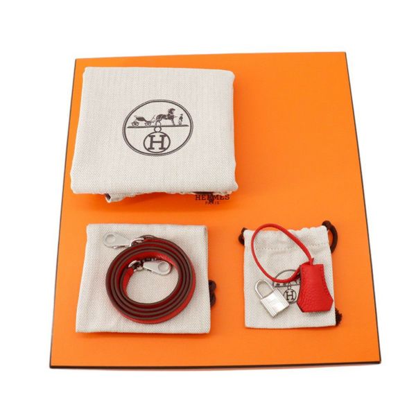 エルメス ハンドバッグ ケリー28 内縫い ルージュラデュー/シルバー金具 トリヨンクレマンス K刻印 ２wayショルダー