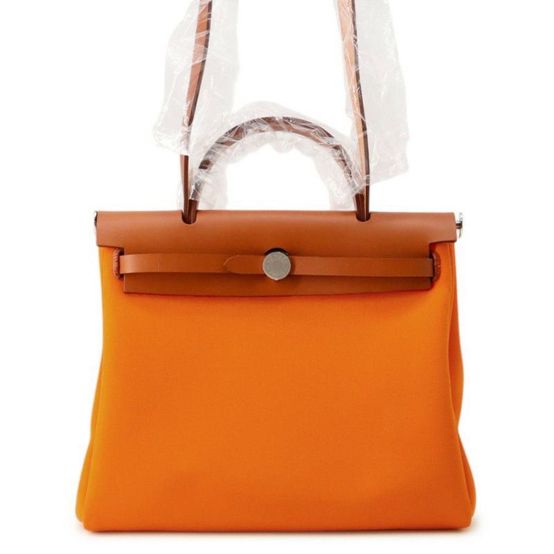 エルメス エールバッグジップPM オレンジミニアン/シルバー金具 トワルオフィシエ/バッシュハンター B刻印