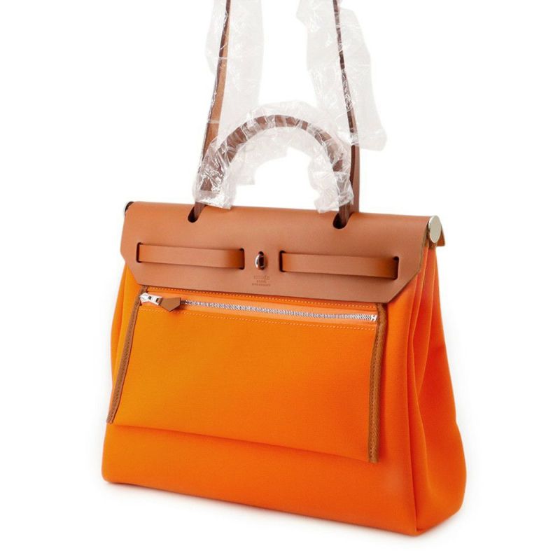 エルメス エールバッグジップPM オレンジミニアン/シルバー金具 トワルオフィシエ/バッシュハンター B刻印