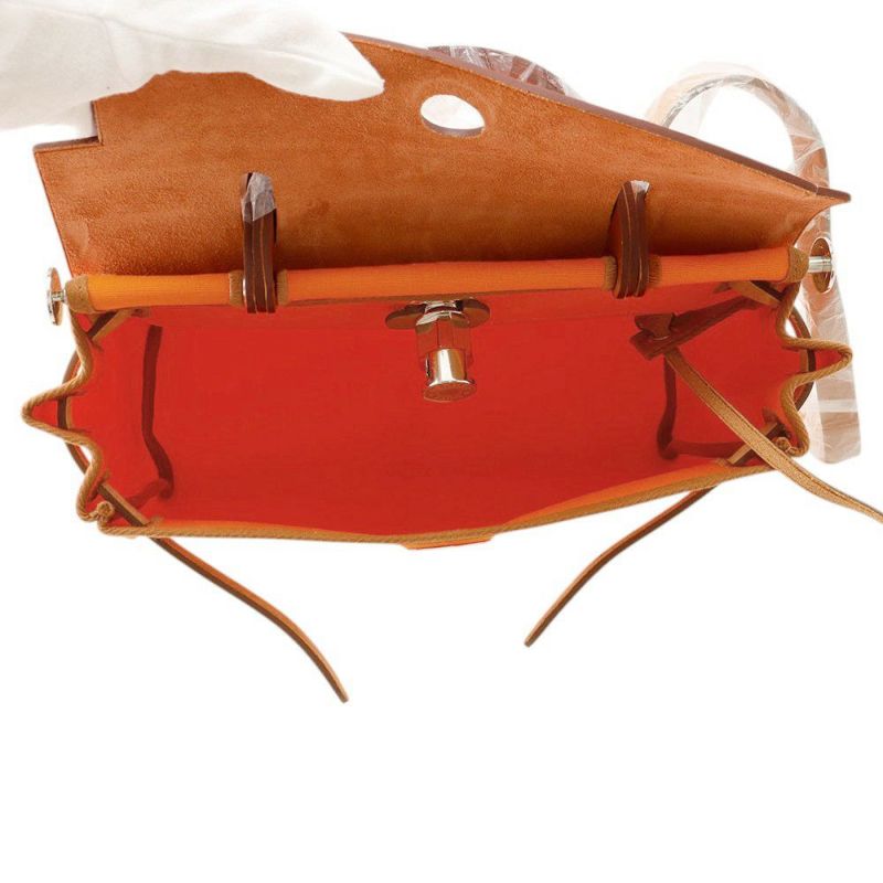 エルメス エールバッグジップPM オレンジミニアン/シルバー金具 トワルオフィシエ/バッシュハンター B刻印