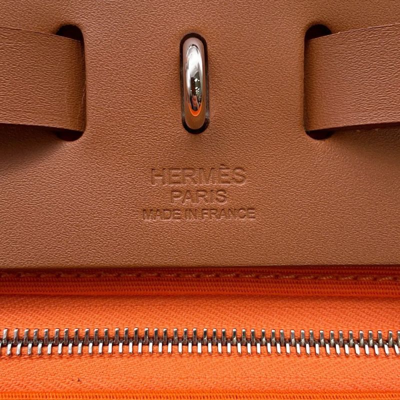 エルメス エールバッグジップPM オレンジミニアン/シルバー金具 トワルオフィシエ/バッシュハンター B刻印