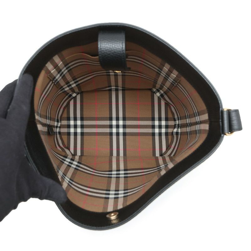 バーバリー ハンドバッグ ミディアム バケットバッグ レザー 8084036 BURBERRY 2way 黒