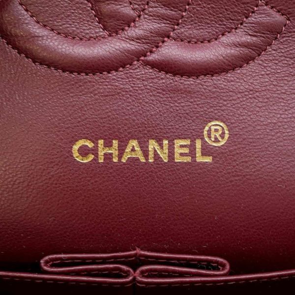 シャネル チェーンショルダーバッグ マトラッセ25 ココマーク ラムスキン ダブルチェーン A01112 CHANEL 黒