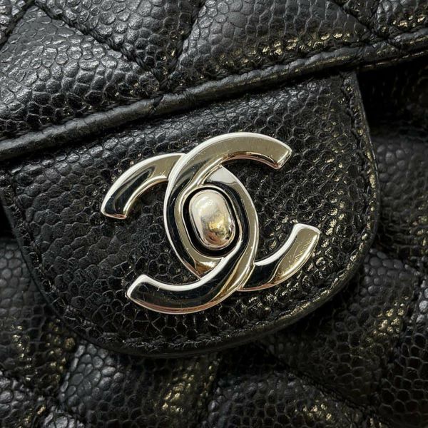 シャネル チェーンショルダーバッグ マトラッセ ココマーク キャビアスキン CHANEL バッグ 黒